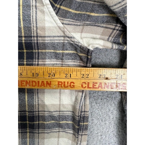 Abercrombie Fitch Shirt Men Large Grey Beige Tartan Plaid Soft Flannel Button Up - Picture 6 of 7